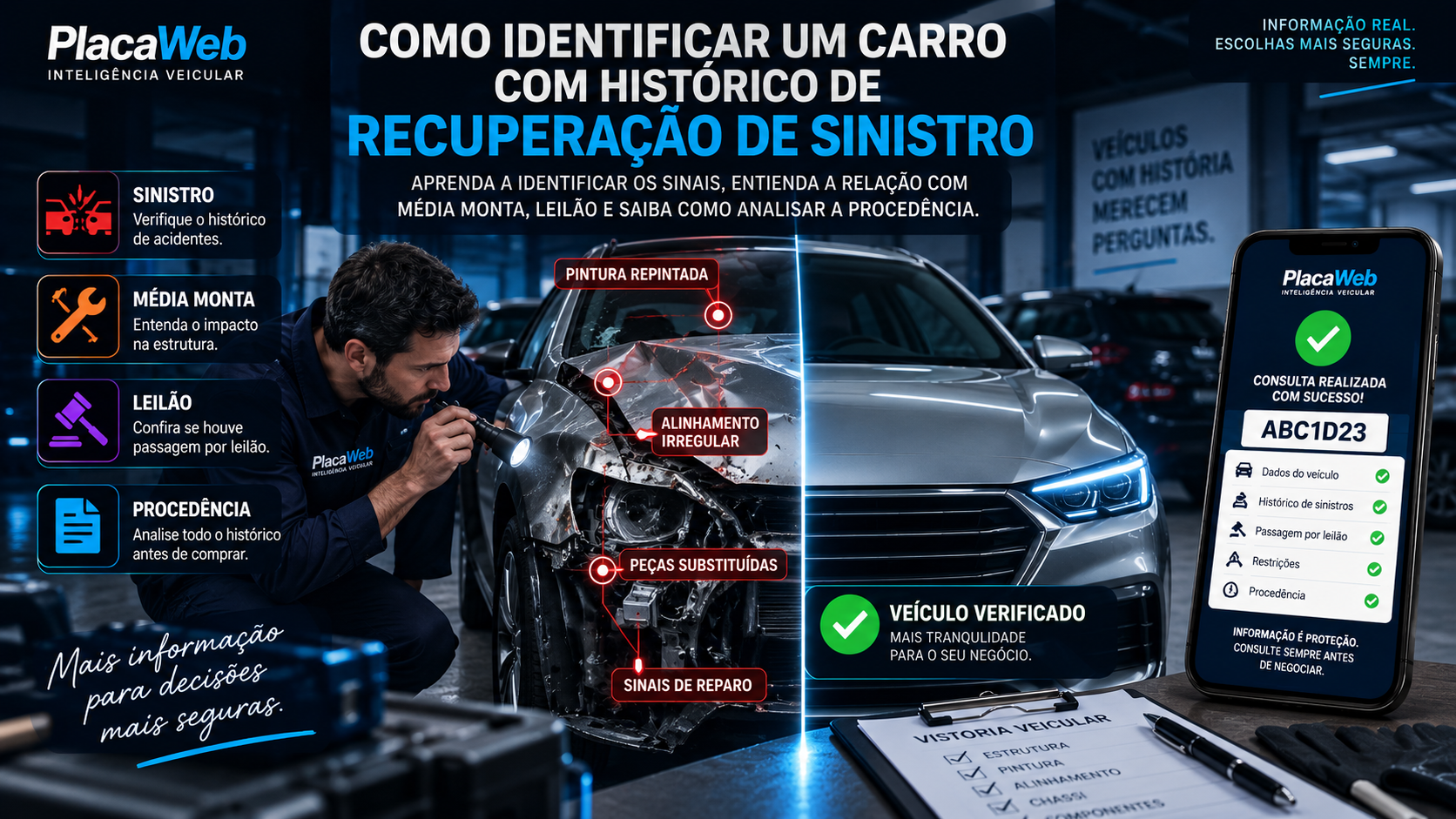 Como identificar um carro com histórico de recuperação de sinistro