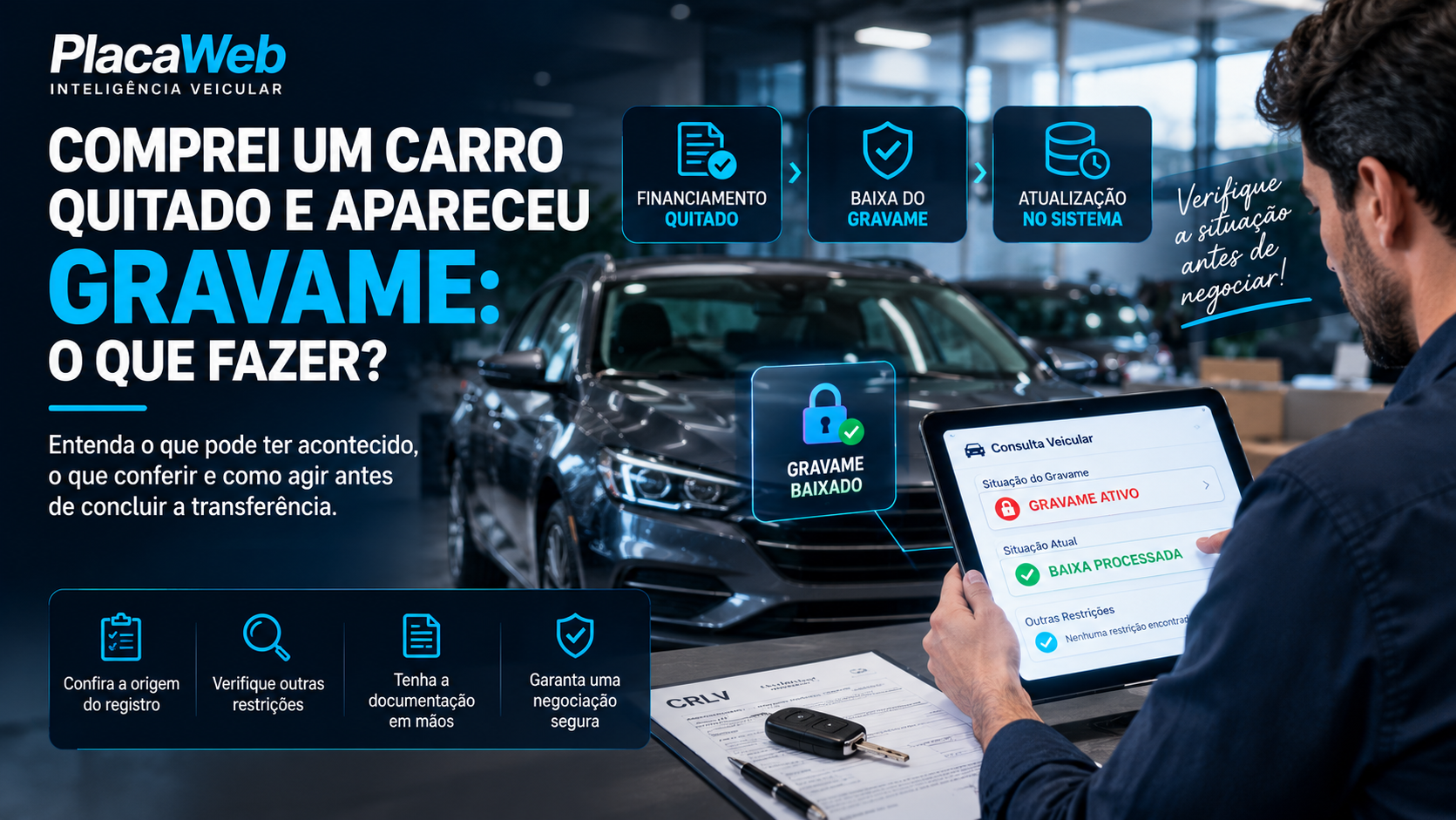 Comprei um carro quitado e apareceu gravame: o que fazer?