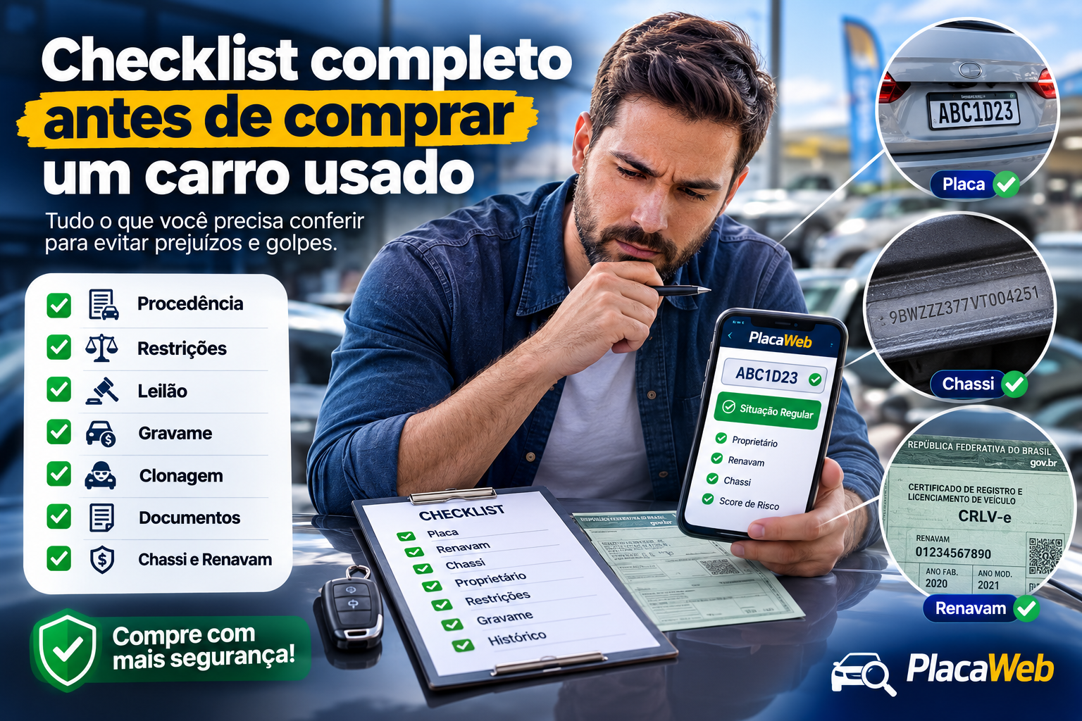 Como fazer um checklist completo antes de comprar um carro usado