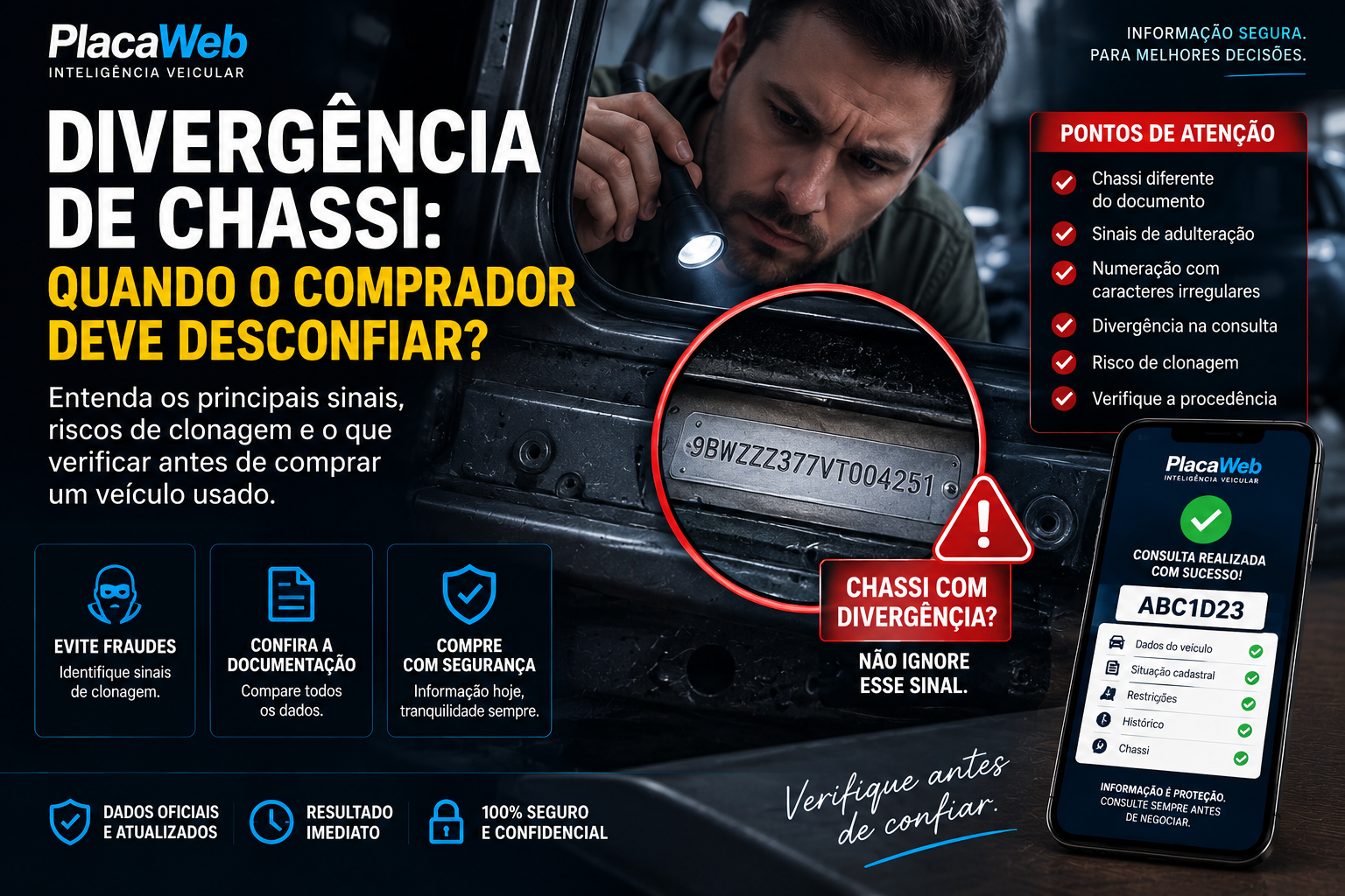 Divergência de chassi: quando o comprador deve desconfiar