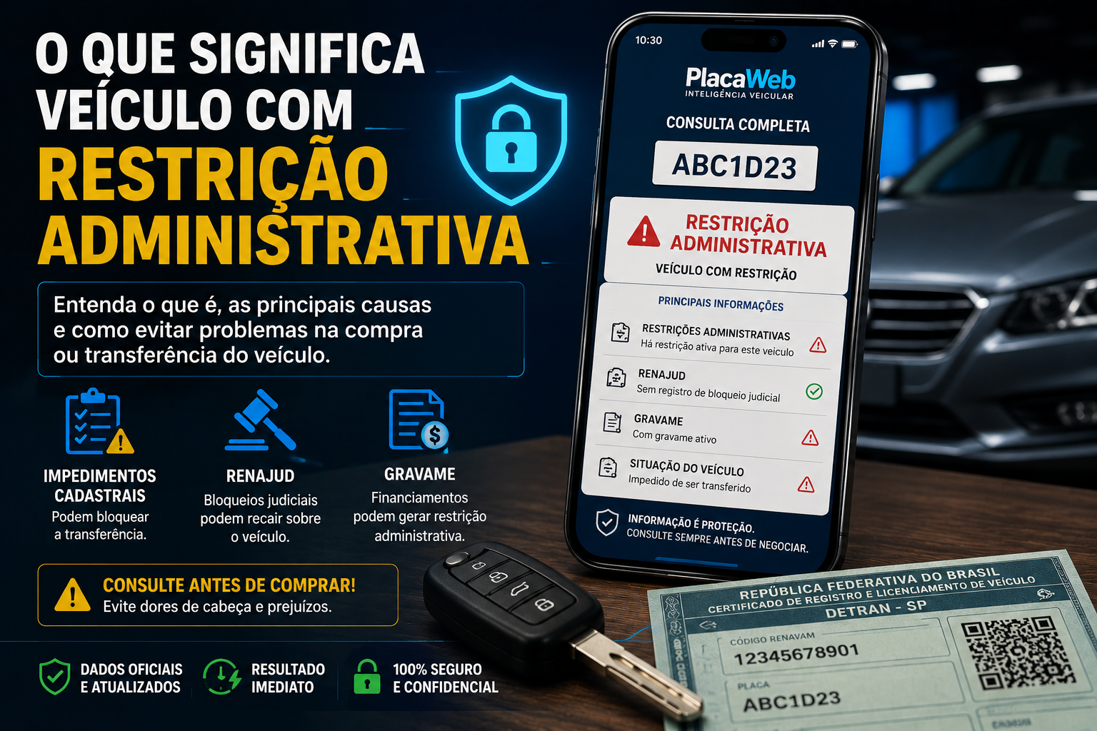 O que significa veículo com restrição administrativa