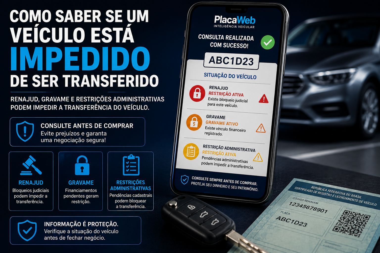 Como saber se um veículo está impedido de ser transferido